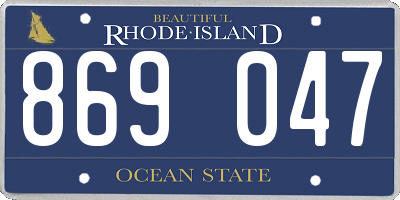 RI license plate 869047
