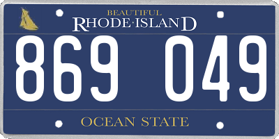 RI license plate 869049