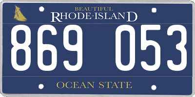 RI license plate 869053