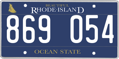 RI license plate 869054