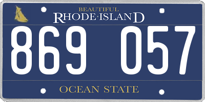 RI license plate 869057