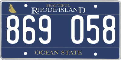RI license plate 869058
