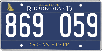 RI license plate 869059