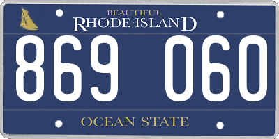 RI license plate 869060