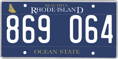 RI license plate 869064