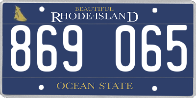 RI license plate 869065