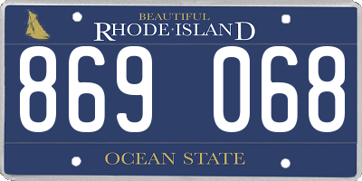 RI license plate 869068