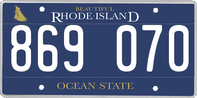 RI license plate 869070