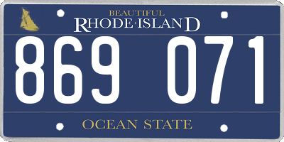 RI license plate 869071