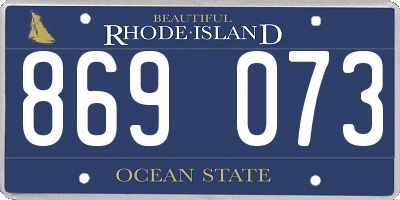 RI license plate 869073