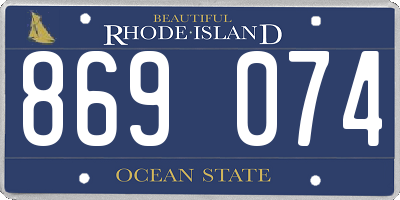 RI license plate 869074