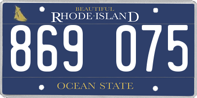 RI license plate 869075