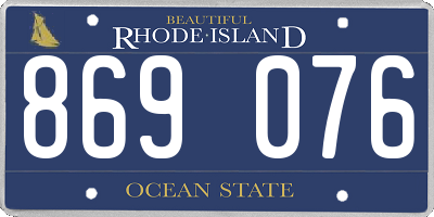 RI license plate 869076