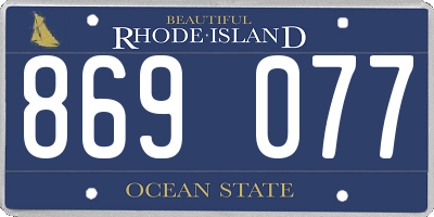 RI license plate 869077
