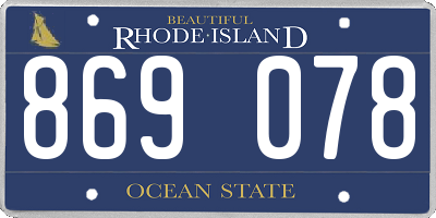 RI license plate 869078