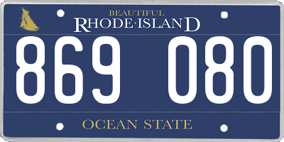 RI license plate 869080