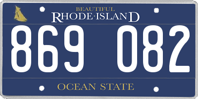 RI license plate 869082