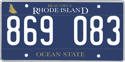 RI license plate 869083