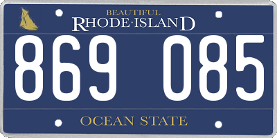 RI license plate 869085