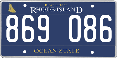 RI license plate 869086