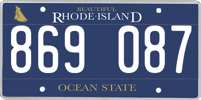 RI license plate 869087