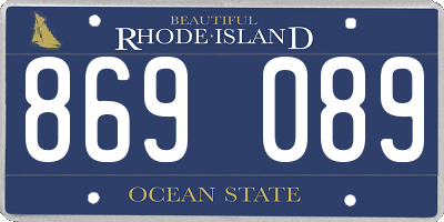 RI license plate 869089