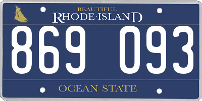 RI license plate 869093