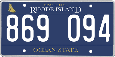 RI license plate 869094