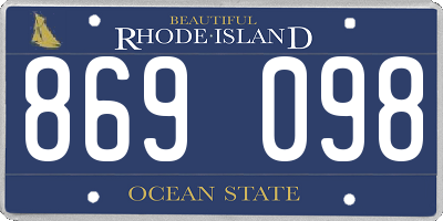 RI license plate 869098