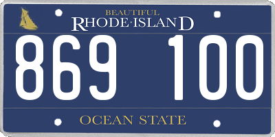 RI license plate 869100