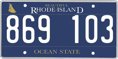 RI license plate 869103