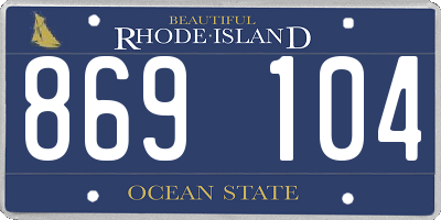 RI license plate 869104