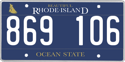 RI license plate 869106