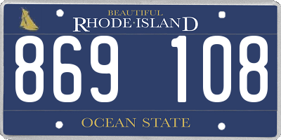 RI license plate 869108