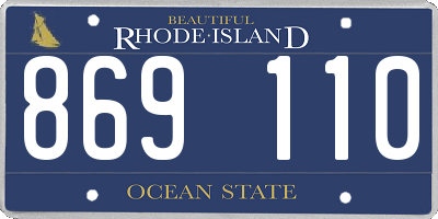RI license plate 869110