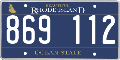 RI license plate 869112