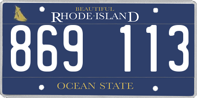 RI license plate 869113