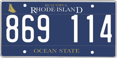 RI license plate 869114