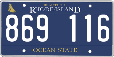 RI license plate 869116