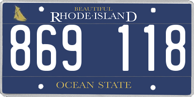 RI license plate 869118