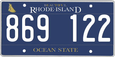 RI license plate 869122