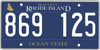 RI license plate 869125