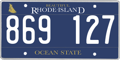 RI license plate 869127