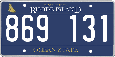 RI license plate 869131