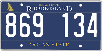 RI license plate 869134