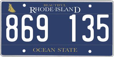 RI license plate 869135