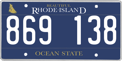 RI license plate 869138