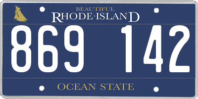 RI license plate 869142