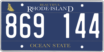 RI license plate 869144