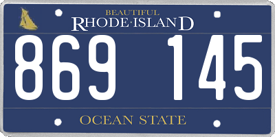 RI license plate 869145